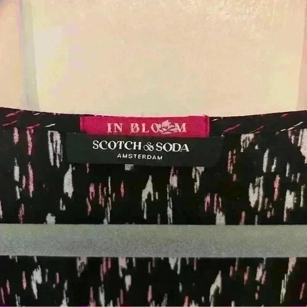 NWT Scotch and Soda “In Bloom” Dress Eu40/8 Bold Geometric Print Boho Midi Work